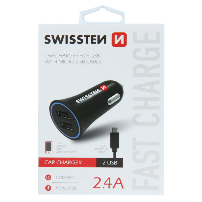 microsw SWISSTEN CL ADAPTÉR 2,4A POWER 2x USB + KABEL MICRO USB - Obrázek 1