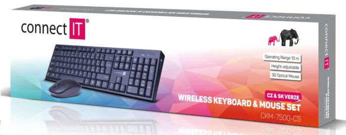 CONNECT IT Combo bezdrátová černá klávesnice + myš, CZ + SK layout - Obrázek 2
