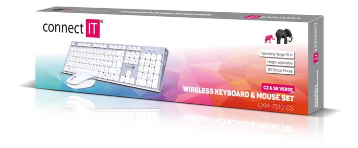 CONNECT IT Combo bezdrátová šedá klávesnice + myš, CZ + SK layout - Obrázek 2
