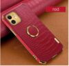 Crocodile Leather Kryt pro iPhone 11 Red