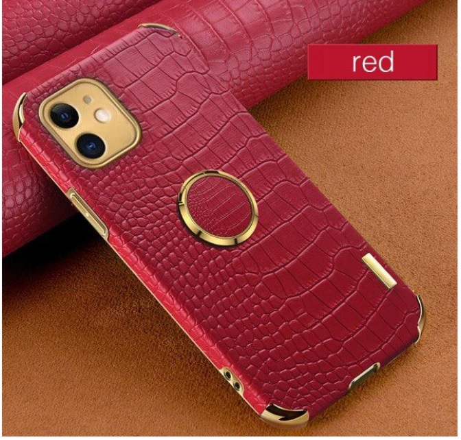 1red Crocodile Leather Kryt pro iPhone 11 Red - Obrázek 1