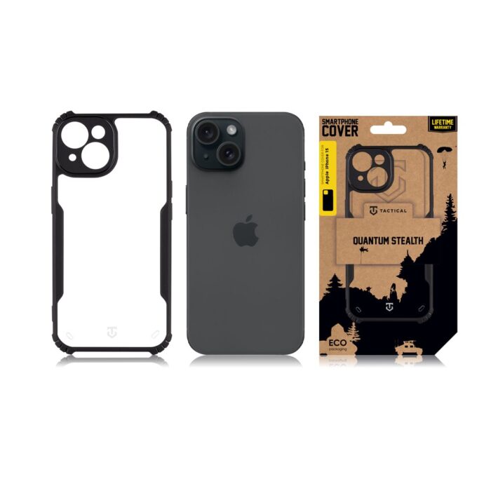 Tactical Quantum Stealth Kryt pro Apple iPhone 15 Clear/Black - Obrázek 2